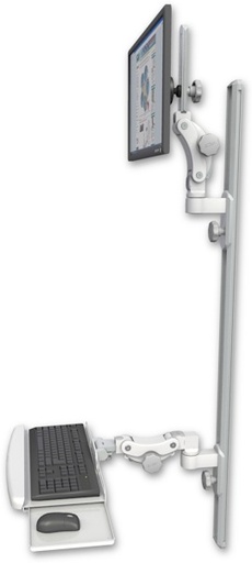 [UL550-T50D-KPB] AccessMount™ Ultra 550 LCD mount on a 50" wall track with separate arms and a paralink keyboard tray w/ wrist rest bend