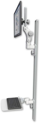 [UL550-T50D-KU12F] AccessMount™ Ultra 550 LCD mount on a 50" wall track with separate arms and a 12" flat keyboard tray