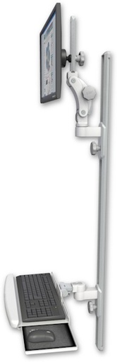 [UL550-T50D-KUB] AccessMount™ Ultra 550 LCD mount on a 50" wall track with separate arms and a wrist-rest keyboard tray