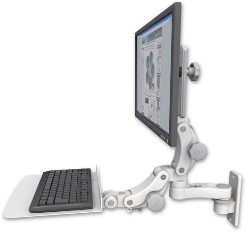 [UL550-W2-KP12F-AS1] AccessMount™ Ultra 550 LCD wall mount with a 12" flat paralink keyboard tray and an 6" arm