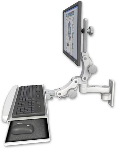 [UL550-W2-KPB-AS1] AccessMount™ Ultra 550 LCD wall mount with a paralink keyboard tray w/ wrist rest bend and an 6" arm