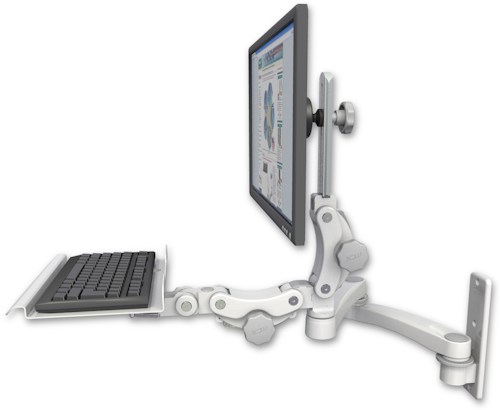 [UL550-W3-KP12-A2] AccessMount™ Ultra 550 LCD wall mount with a 12" paralink keyboard tray and a 20" double-arm