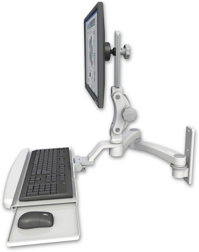 [UL550-W3-KUB-A2] AccessMount™ Ultra 550 LCD wall mount with a wrist-rest keyboard tray and a 20" double-arm