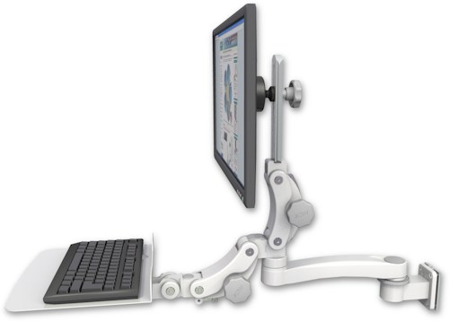 [UL550-W5-KP12F-A1] AccessMount™ Ultra 550 LCD 3.5" wall mount with a 12" flat paralink keyboard tray and an 11" arm