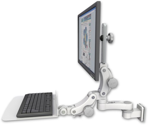 [UL550-W5-KP12F-AS1] AccessMount™ Ultra 550 LCD 3.5" wall mount with a 12" flat paralink keyboard tray and an 6" arm