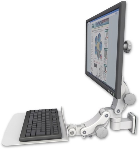 [UL550-W5-KP12F] AccessMount™ Ultra 550 LCD 3.5" wall mount with a 12" flat paralink keyboard tray