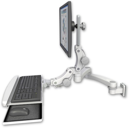 [UL550-W5-KPB-A2] AccessMount™ Ultra 550 LCD 3.5" wall mount with a paralink keyboard tray w/ wrist rest bend and a 20" double-arm