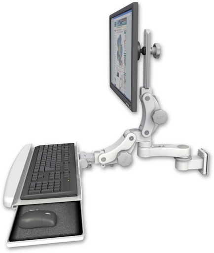[UL550-W5-KPB-AS1] AccessMount™ Ultra 550 LCD 3.5" wall mount with a paralink keyboard tray w/ wrist rest bend and an 6" arm