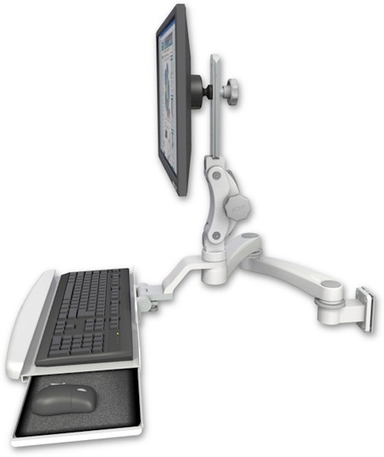 [UL550-W5-KUB-A2] AccessMount™ Ultra 550 LCD 3.5" wall mount with a wrist-rest keyboard tray and a 20" double-arm
