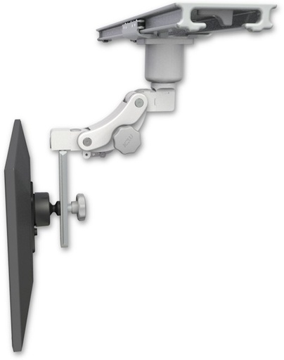 [UL550RAI-PS28-D1] AccessMount™ Right-Angled 550 Paralink LCD mount mount on a ProSlide 28" track slider with a 1" riser