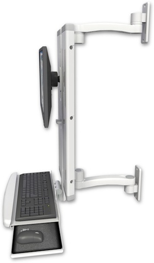 [VTTM-KUB] AccessMount™ VT21 Dual Arm Workstation with a wrist-rest keyboard tray