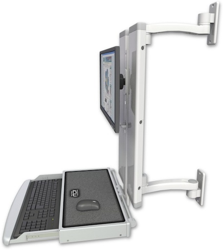 [VTTM-KUW] AccessMount™ VT21 Dual Arm Workstation with a work surface keyboard tray
