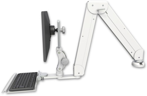 [ELP5220-DT-KD12] AccessMount™ Elite 5220 Paralink double arm LCD desk mount with a 12" keyboard tray
