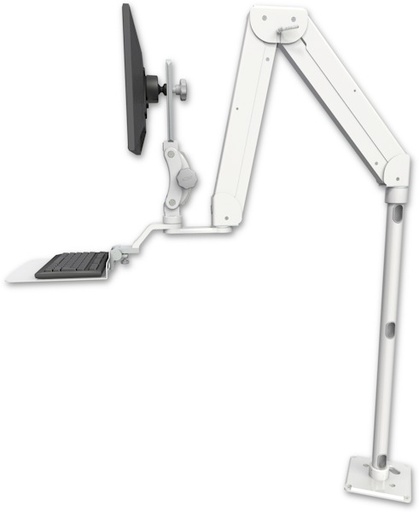 [ELP5220-F8X36-KU12F] AccessMount™ Elite 5220 Paralink double arm LCD with a 36" floor pedestal and a 12" flat keyboard tray