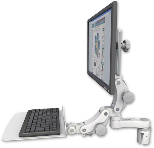 [UL550-R2-KP12F-AS1] AccessMount™ Ultra 550 LCD mount for a 2" radius with a 12" flat paralink keyboard tray and an 6" arm