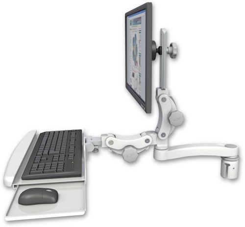 [UL550-R2-KPB-A1] AccessMount™ Ultra 550 LCD mount for a 2" radius with a paralink keyboard tray w/ wrist rest bend and an 11" arm