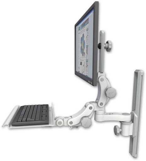 [UL550-T19-KP12-AS1] AccessMount™ Ultra 550 LCD mount on a 19" wall track slider with a 12" paralink keyboard tray and an 6" arm