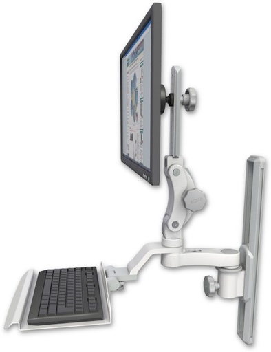 [UL550-T19-KU12-AS1] AccessMount™ Ultra 550 LCD mount on a 19" wall track slider with a 12" keyboard tray and an 6" arm