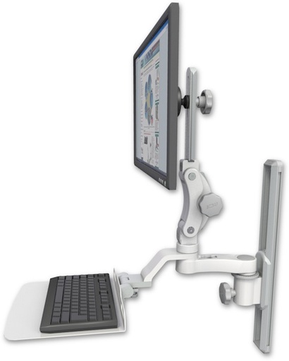 [UL550-T19-KU12F-AS1] AccessMount™ Ultra 550 LCD mount on a 19" wall track slider with a 12" flat keyboard tray and an 6" arm