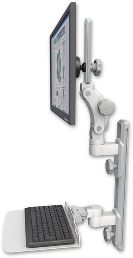 [UL550-T19D-KU12F] AccessMount™ Ultra 550 LCD mount on a 19" wall track with separate arms and a 12" flat keyboard tray