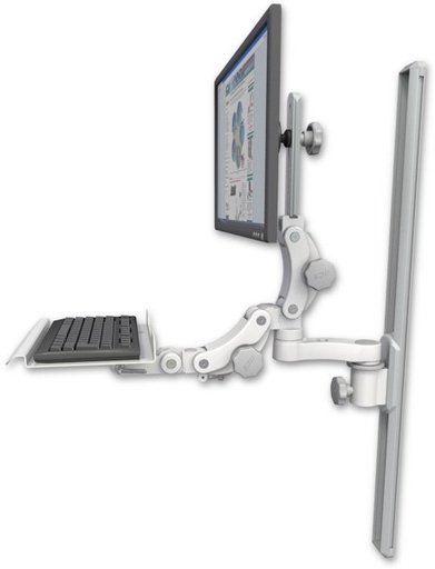 [UL550-T36-KP12-AS1] AccessMount™ Ultra 550 LCD mount on a 36" wall track slider with a 12" paralink keyboard tray and an 6" arm