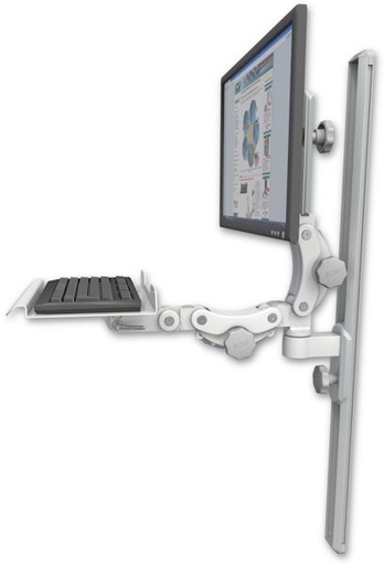 [UL550-T36-KP12] AccessMount™ Ultra 550 LCD mount on a 36" wall track slider with a 12" paralink keyboard tray