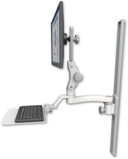 [UL550-T36-KU12F-A1] AccessMount™ Ultra 550 LCD mount on a 36" wall track slider with a 12" flat keyboard tray and an 11" arm