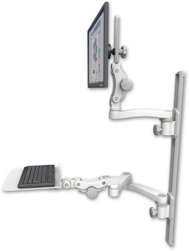 [UL550-T36D-KP12F-A3] AccessMount™ Ultra 550 LCD mount on a 36" wall track with separate arms, a 12" flat paralink keyboard tray, and an 11" arm and 20" double-arm