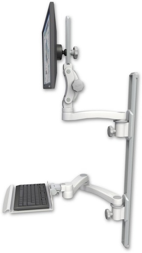 [UL550-T36D-KU12-A3] AccessMount™ Ultra 550 LCD mount on a 36" wall track with separate arms, a 12" keyboard tray, and an 11" arm and 20" double-arm