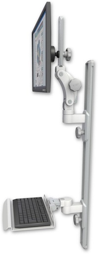 [UL550-T36D-KU12] AccessMount™ Ultra 550 LCD mount on a 36" wall track with separate arms and a 12" keyboard tray