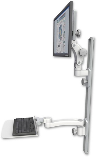 [UL550-T36D-KU12F-A1] AccessMount™ Ultra 550 LCD mount on a 36" wall track with separate arms, a 12" flat keyboard tray, and an 11" arm
