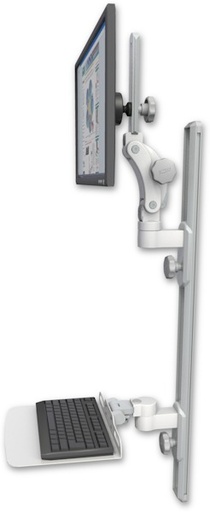 [UL550-T36D-KU12F] AccessMount™ Ultra 550 LCD mount on a 36" wall track with separate arms and a 12" flat keyboard tray