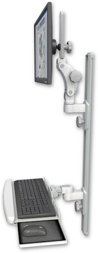 [UL550-T36D-KUB] AccessMount™ Ultra 550 LCD mount on a 36" wall track with separate arms and a wrist-rest keyboard tray
