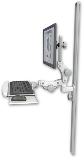 [UL550-T50-KPB] AccessMount™ Ultra 550 LCD mount on a 50" wall track slider with a paralink keyboard tray w/ wrist rest bend