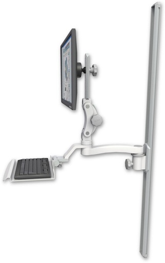 [UL550-T50-KU12-A1] AccessMount™ Ultra 550 LCD mount on a 50" wall track slider with a 12" keyboard tray and an 11" arm