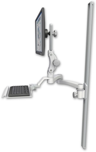 [UL550-T50-KU12-A2] AccessMount™ Ultra 550 LCD mount on a 50" wall track slider with a 12" keyboard tray and a 20" double-arm