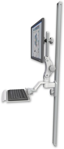 [UL550-T50-KU12] AccessMount™ Ultra 550 LCD mount on a 50" wall track slider with a 12" keyboard tray