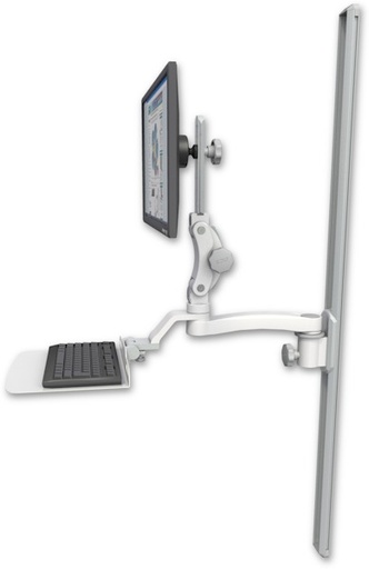 [UL550-T50-KU12F-A1] AccessMount™ Ultra 550 LCD mount on a 50" wall track slider with a 12" flat keyboard tray and an 11" arm