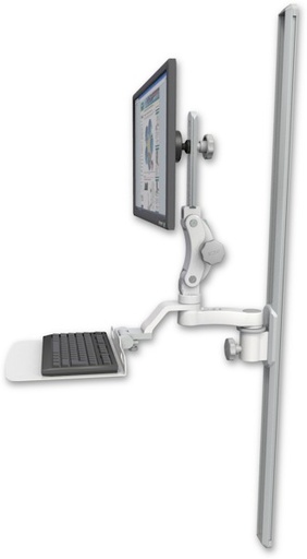 [UL550-T50-KU12F-AS1] AccessMount™ Ultra 550 LCD mount on a 50" wall track slider with a 12" flat keyboard tray and an 6" arm