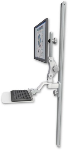 [UL550-T50-KU12F] AccessMount™ Ultra 550 LCD mount on a 50" wall track slider with a 12" flat keyboard tray