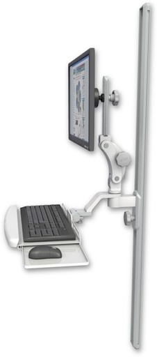 [UL550-T50-KUB] AccessMount™ Ultra 550 LCD mount on a 50" wall track slider with a wrist-rest keyboard tray