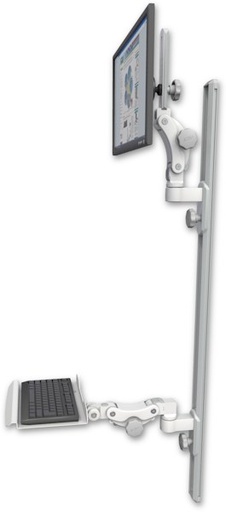 [UL550-T50D-KP12] AccessMount™ Ultra 550 LCD mount on a 50" wall track with separate arms and a 12" paralink keyboard tray