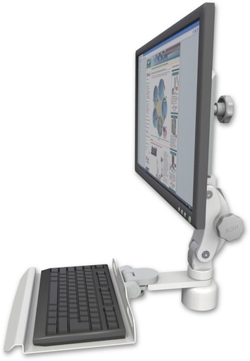 [UL550-D1-KD12] AccessMount™ Ultra 550 LCD desk mount with a 1" riser and a 12" keyboard tray