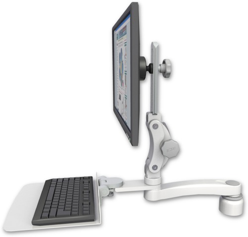 [UL550-D1-KD12F-A1] AccessMount™ Ultra 550 LCD desk mount with a 1" riser, a 12" flat keyboard tray, and an 11" arm