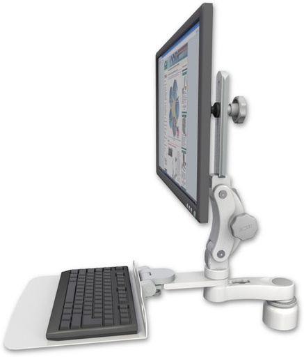 [UL550-D1-KD12F-AS1] AccessMount™ Ultra 550 LCD desk mount with a 1" riser, a 12" flat keyboard tray, and an 6" arm