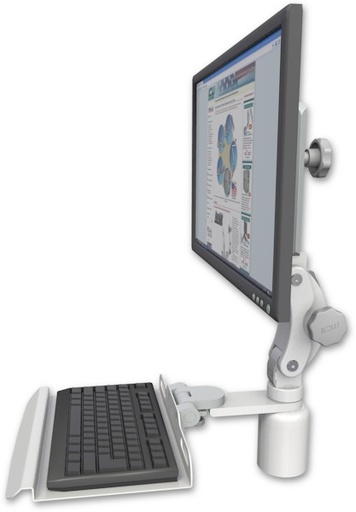 [UL550-D3-KD12] AccessMount™ Ultra 550 LCD desk mount with a 3" riser and a 12" keyboard tray