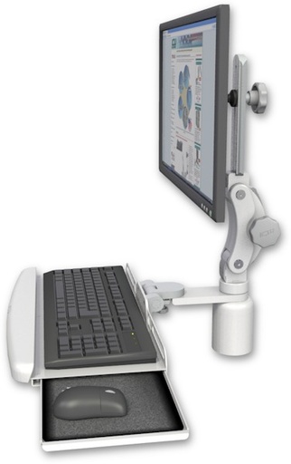 [UL550-D3-KDB] AccessMount™ Ultra 550 LCD desk mount with a 3" riser and a wrist-rest keyboard tray