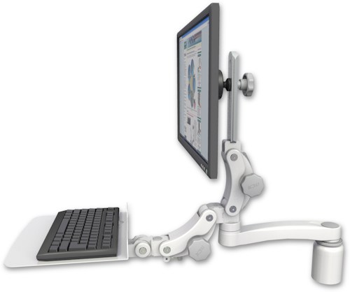 [UL550-D3-KP12F-A1] AccessMount™ Ultra 550 LCD desk mount with a 3" riser, a 12" flat paralink keyboard tray, and an 11" arm