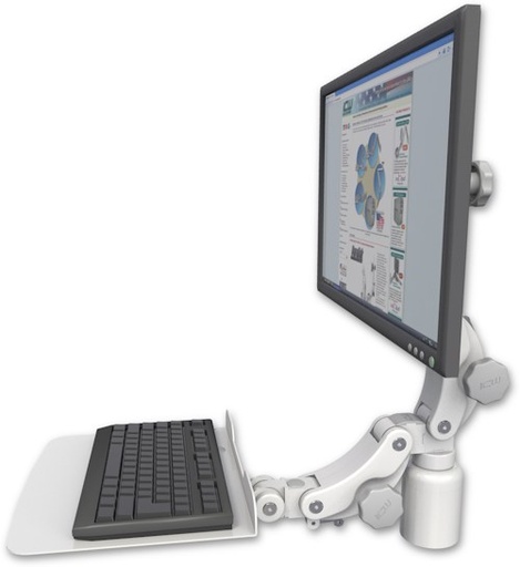 [UL550-D3-KP12F] AccessMount™ Ultra 550 LCD desk mount with a 3" riser and a 12" flat paralink keyboard tray