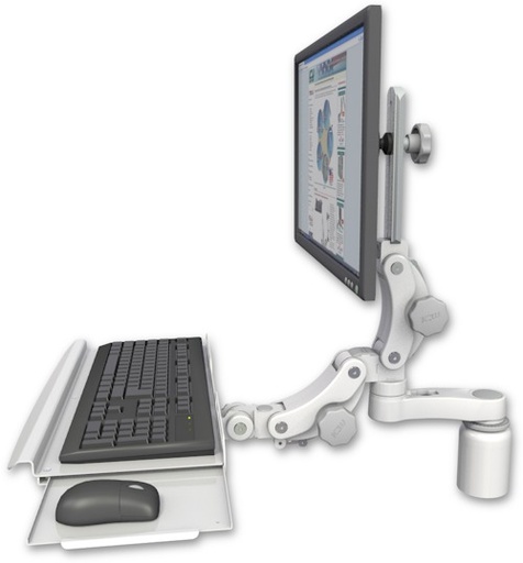 [UL550-D3-KPB-AS1] AccessMount™ Ultra 550 LCD desk mount with a 3" riser, a paralink keyboard tray w/ wrist rest bend, and an 6" arm